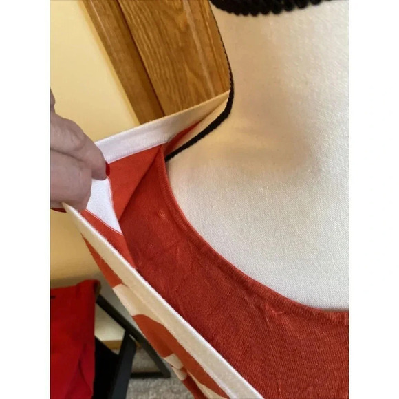 Elementz Button Up Sweater Women's Orange White Striped Attached Tank XL - Picture 3 of 8